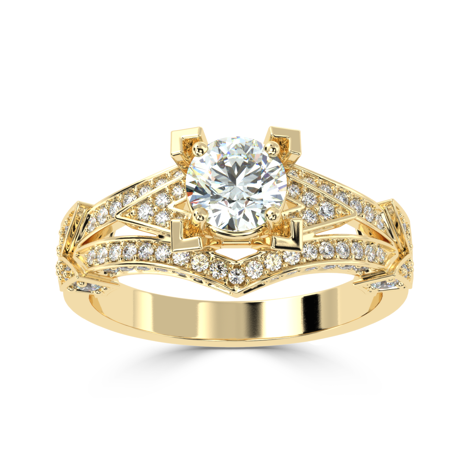 Buy 1.43Ct Pave Natural Diamond Ring | SolitaireKart
